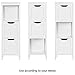 Yaheetech Bathroom Floor Cabinet, Wooden Storage Cabinet with 2 Drawers, Multifunctional Side Organizer Rack Stand Table, White