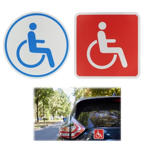 2 placas magnéticas autoadhesivas para coche, discapacitados, discapacitados, reflexión en caso de fuerte radiación luminosa