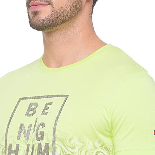 Image of Being Human Blue Slim Fit Round Neck Men's T-Shirt Clothing