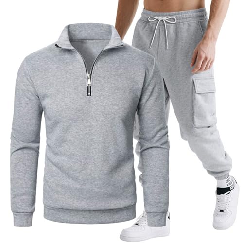 Mens Sweatsuits 2 Piece Set Long Sleeve Pullover Joggers Tracksuits Athletic Jogging Gym Sweat Suits Sets3