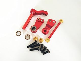 RC 1/10th CC01 Upgrade Parts Alloy Aluminum Steering Assembly with Bearing Anodized Red -1SET
