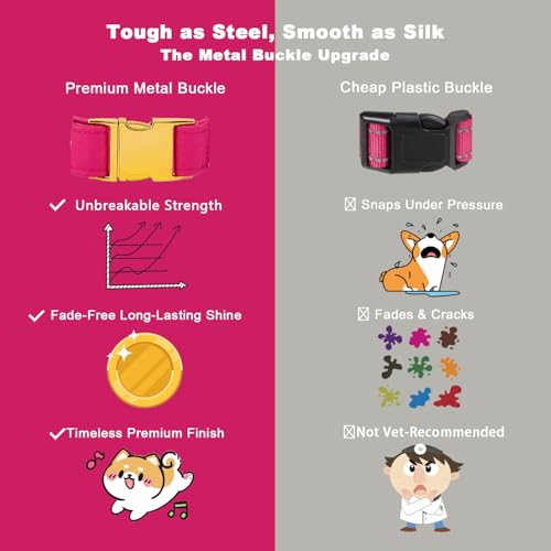 Maca Bates Hot Pink Dog Collar with Cute Rose Red Solid Sailor Bow Tie,Small Girl Boy Dogs,Girly Adjustbale Durable Breakaway Soft Collars with Bowtie for Female Male Puppy,Pet with Metal Buckle - Image 6