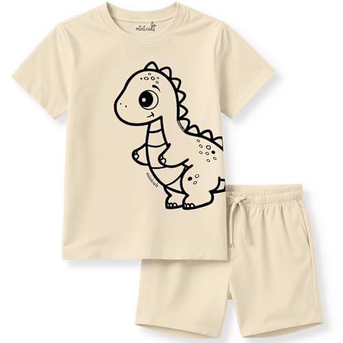 Image of minicult kids Kids Cotton Shorts and Matching Tshirt Coord clothing set with Cute Prints Clothing Set (200gsm Cotton Fabric)(pack of 2)