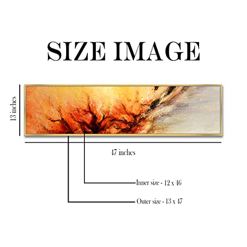 Image of PAINTINGMANTRA Abstract Galaxy in the Star Large Canvas Painting Framed Panel Wall Painting, Framed Luxury Paintings for Home Decoration, Living room, Bedroom and Office Decor (Yellow, 13x47 Inch)