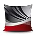BAGEYOU Housse de coussin moderne abstrait à rayures rouges grises, noires et blanches en acrylique - Décoration d'intérieur carrée - 40,6 x 40,6 cm - Pour canapé, voiture