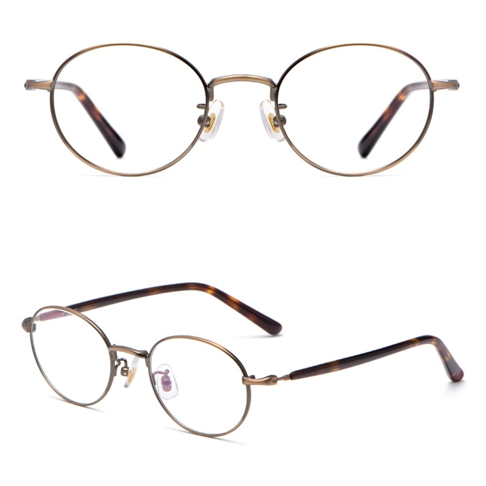 TBHOME Metallrunde Lesebrille, Anti -Eatestrain -Blau -Licht -Blockiercomputerleser, Bequeme Passform/Bronze/2.25 *