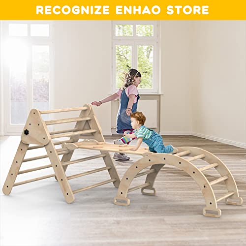 Beeneo Climbing Toys For Toddlers, Multifunction Montessori Wooden Triangle Climbing Toys With Reversible Ramp, Toddler Climbing Toys Indoor, Wooden Montessori Play Gym Climbing Toys For Toddlers #TOP5