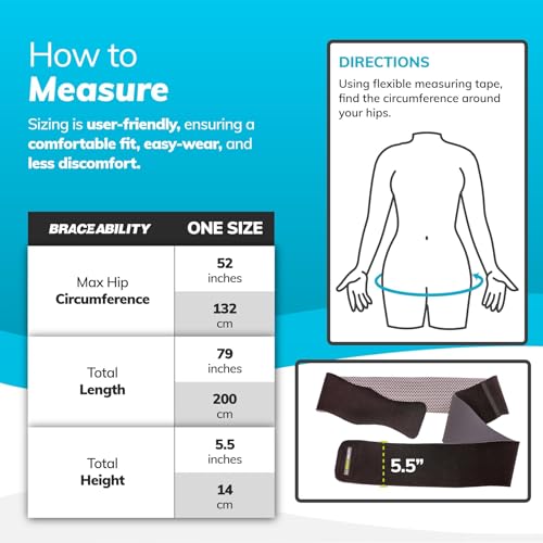 Hip Support Brace for Sciatica Pain Relief - Compression Wrap for Men and Women (One Size)