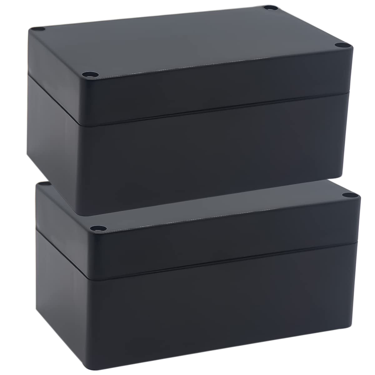 Watertight Junction Box, IP67 Waterproof Project Box Durable ABS Plastic Electronic Enclosure Case for DIY Electrical Project Black 6.22" x 3.54" x 2.36"(158 x 90 x 60 mm) 2Pcs