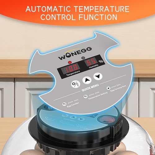 12 Egg Incubator for Hatching Eggs, Automatic Turner with Digital Temperature Humidity Control, 360° Clear View Lid, Auto Water Refill & Built-in Candler for Chicken Duck Quail Birds - Image 4