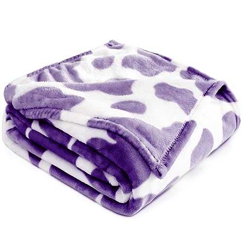 Image of Purple Throw Blanket for Girls, Soft Warm Plush Small Lavender Fleece Blanket for Crib Stroller, Birthday Gifts for Kids, Purple Home Room Decor, 40 inchx50 inch