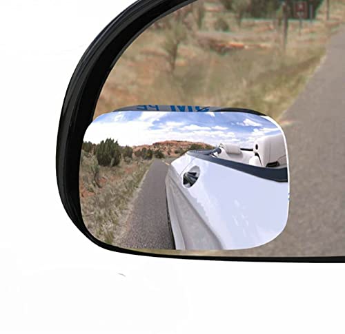 Image of CarFrill Blind Spot Mirror, Hd Glass Convex Lens Frameless Adjustable Blind Spot Mirror For All Universal Vehicles Car Stick-On Design (2 Pcs) (Rectangle), rear
