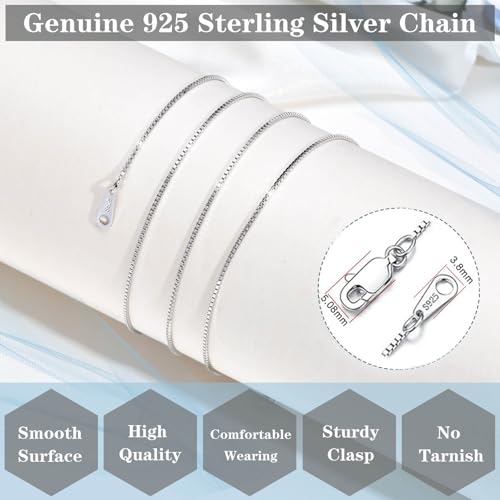925 Sterling Silver Chain Necklace for Women Dainty Women Chain Necklaces for Anniversary Birthday Valentine's Day or Christmas Gifts for Wife Mom Friends 16 18 20 22 24 Inch3
