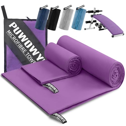 PUWOWYE Toalla Microfibra Set 160x80 cm + 80x40 cm