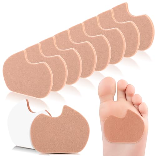 16 Pcs Dancers Pads for Feet Adhesive Sesamoiditis Pads Pain Relief Felt Forefoot Cushion Self-Adhesive Foot Cushion for Men Women