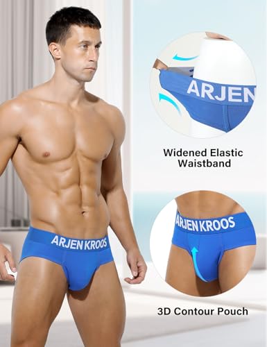 Arjen Kroos Men's Underwear Briefs, Sexy Athletic Cotton Underwear Men, Low Rise Underpants Pouch Underwear for Men 4 Pack2