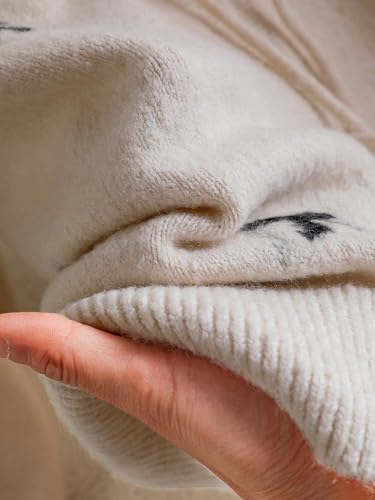 SOLY HUX Women's Plus Size Bow Tie V Neck Cardigans Drop Shoulder Loose Fall Sweater Outerwear Aesthetic Clothes3