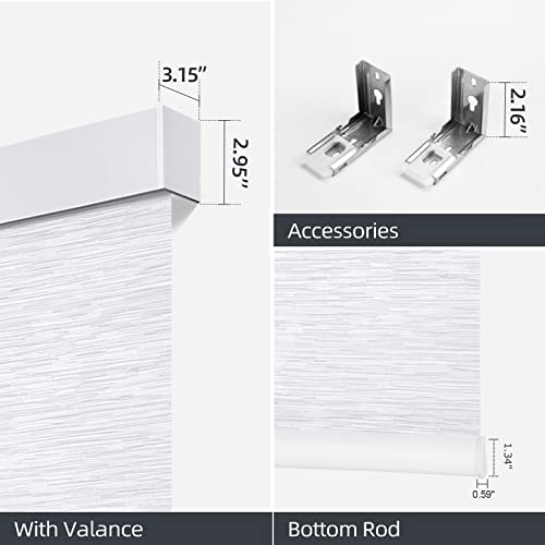 Zstarr Motorized Blackout Window Blinds Customize Width(21-92 In) Remote Control Wireless And Rechargeable Roller Shades Blinds For Windows, Office,Home, Hotel, Club, Restaurant (Full Blackout White) #TOP5