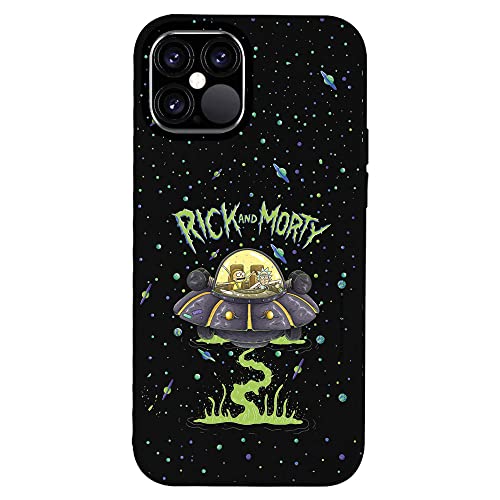 Carcasa para iPhone 12-12 Pro Negro con un diseño de Rick y Morty UFO Cover