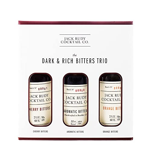 Jack RudyDark & Rich Bitters Trio Set - Includes Cherry, Aromatic, & Orange | Small Batch | 3 x 2 fl oz (60 mL) |