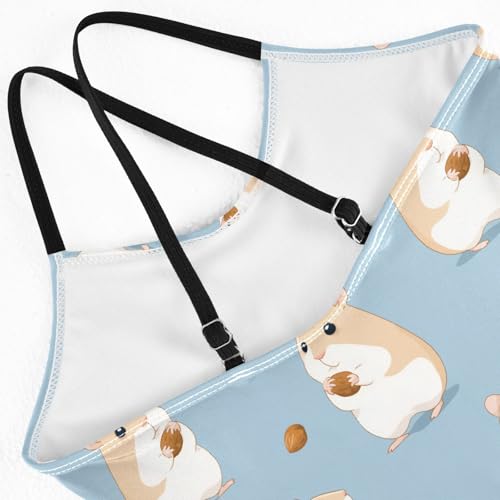 Girls Swimwear 3-10 Years One Piece Halter Swimsuit Hamster Beach Bathing Suit4