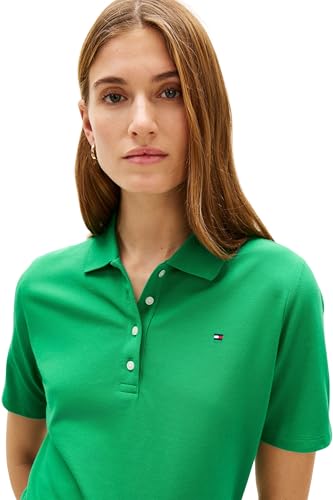 Tommy Hilfiger Damen Poloshirt Kurzarm 1985 Pique Regular Fit, Grün (Courtside Green), XXS – Ansicht 4
