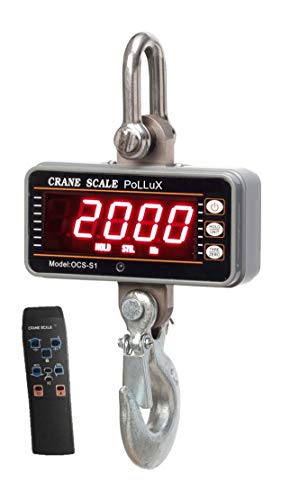Industrial Heavy Duty Hanging Scale 1000KG 2000LBS, High Precision Digital Crane Scale with Remote by PoLLux (Silver)