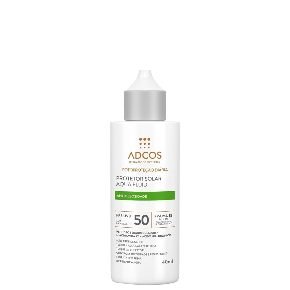 ADCOS, Protetor Solar Facial Adcos Aqua Fluid FPS50 Incolor 40ml