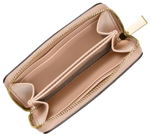 Image of Michael Kors Jet Set Small Zip Around Card Case, Gold-Tone Hardware /Soft Pink