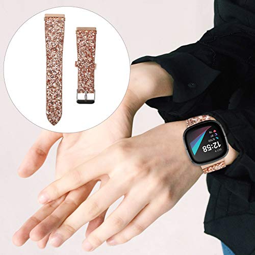 VILLCASE Pulseiras de Relógio de Couro Pulseira de Relógio Glitter Bling de Liberação Rápida Com Pul