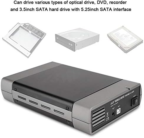 Miniatura 3 de Zopsc Caja de unidad óptica de 5.25 pulgadas - Unidad USB 2.0 externa SATA Disco duro portátil Accesorios para computadora para y para OS 9.0 (US)