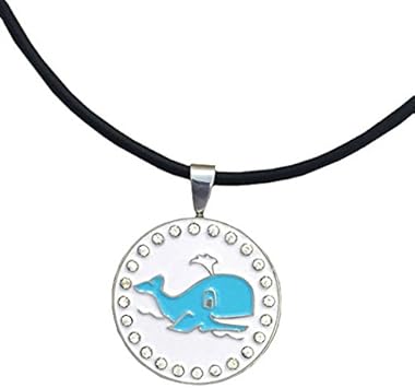 Review Giggle Golf Bling Blue Whale Golf Ball Marker with Golf Necklace for Women
