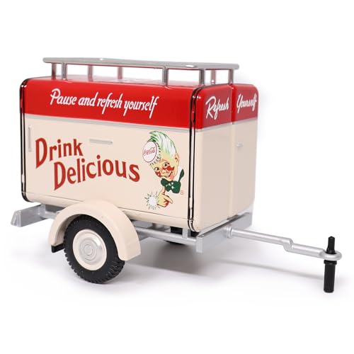 Trailer de viaje crema con techo rojo Coca-Cola 1:24 miniatura 7