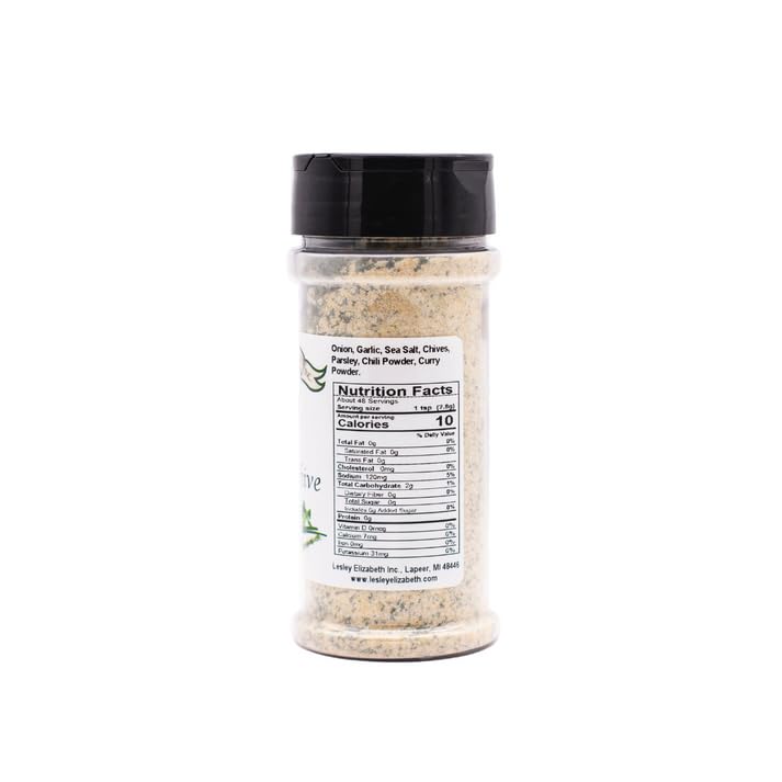 Image of Lesley Elizabeth Wicked Good Garlic & Chive Seasoning Blend - Bold Garlic, Onion & Chives with Chili & Curry All-Purpose Spice