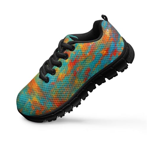 Funnydude Fashion Print Boys Tennis Shoes Size 10.5 Little Kid Comfortable Walking Shoes Breathable Mesh Sneakers