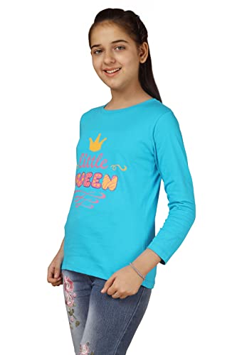 Image of KYDA KIDS 100% Cotton Girls Full Sleeve Printed T-Shirt,Regular fit Round Neck Tops