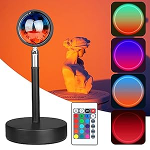 NO.17 Lampe Sunset – 7 W – 16 couleurs – Lampe de crépuscule – Rotation à 360 ° – Projection du coucher de soleil romantique