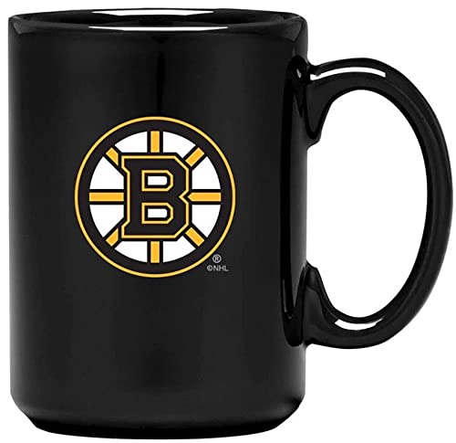 Boston Bruins Offizielle große Kaffeetasse aus Keramik, 425 ml, glänzend schwarz Cover