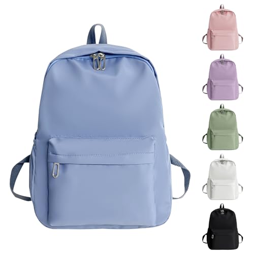 Mochila escolar para niñas y mujeres, mochila escolar informal para adolescentes, mochila de viaje ligera para hombres, mochila resistente al agua para libros para la universidad, azul, 29 x 37 x 11