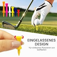 LOVMEAD Golf Tees Kunststoff Driver 45 mm Set Wert 50 Stück, Golftee Lang Plastik Gelb, Premium Langlebig Abstufung Castle Tee 1-1/2" 1-3/4" 2" 2-1/4" 2-3/4" (Gelb 45mm) – Ansicht 3