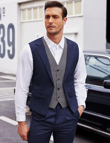 Gilet homme bleu de coupe Large aux finitions haut de gamme