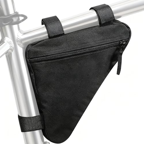 Csoalpo Bike Frame Bag, Premium Bike Pouch for Mountain Road Bike, Lightweight Triangle Bicycle Frame Bag (Small Black)