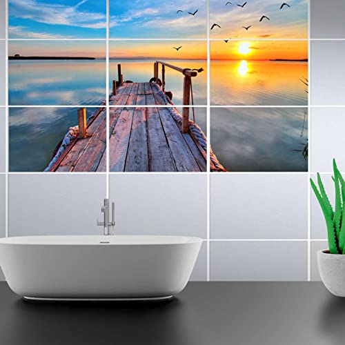 Adhesivos Para Azulejos Ostseeküste - Lámina Decorativa 90x60 Cm, 18 Piezas