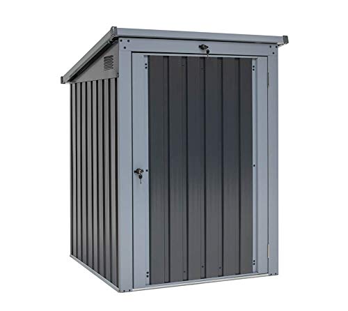 Preisvergleich Produktbild WESTMANN Mülltonnenbox 1er / 101x104x134 cm Grau / Stahl Mülltonnenverkleidung / Mülltonnenschrank für 1 Mülltonne 240L
