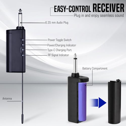 Image of CLAW CW-SR50L Professional UHF Wireless Lavalier and Head Microphone with One-Tap Mute, Plug & Play Bodypack Rechargeable Receiver, LED Display, 50m Range,for Teaching, Vlogging, Stage & PA System