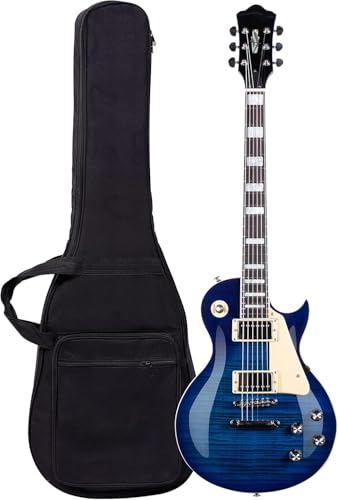 LP Style Solid Body Electric Guitar, Mahogany Body with Maple Neck and Rosewood Fingerboard, Stainless Steel Frets, Humbucker Pickup, 3 Way Switch, Electric Guitar with