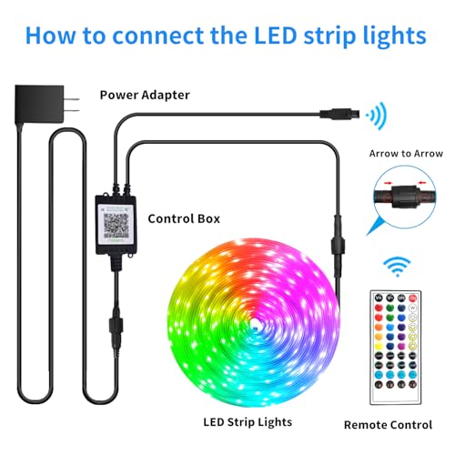 Image of 300ft Outdoor LED Strip Lights Waterproof,IP68 Outside Led Light Strips Waterproof,Color Changing with App /Remote Control,Music Sync RGB Outdoor Led Rope Lights for Bedroom（2 Rolls of 150ft）