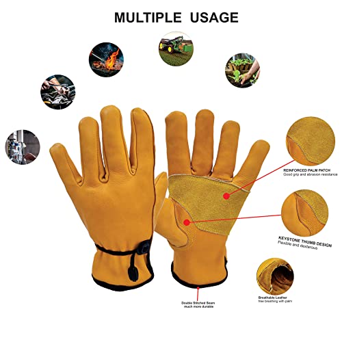 Idenax Gardening Glove Thorn Proof, Leather Working Gloves/Safety Work Gloves Men Women For Yard, Mechanic, Welding. (Medium) #TOP1