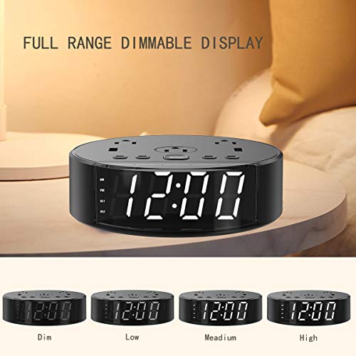 image for ELMWAY Dual Alarm Clock, Digital Alarm Clock, USB Charging Ports and A