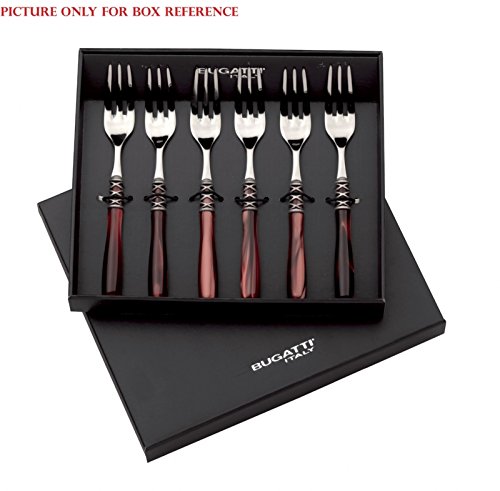 Lot De 6 Fourchettes à Dessert Bugatti Aladdin – Acier Inoxydable, Made In Italy, Neuves